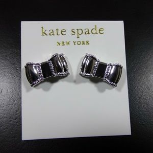 Silver kate spade bow earrings